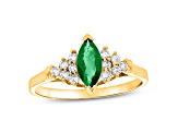 0.69ctw Emerald and Diamond Ring in 14k Yellow Gold