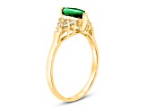 0.69ctw Emerald and Diamond Ring in 14k Yellow Gold