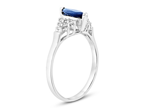 0.69ctw Sapphire and Diamond Ring in 14k White Gold