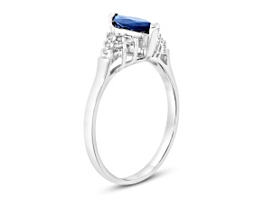 0.69ctw Sapphire and Diamond Ring in 14k White Gold