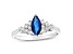 0.69ctw Sapphire and Diamond Ring in 14k White Gold