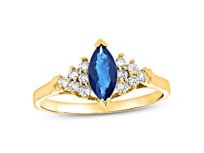 0.69ctw Sapphire and Diamond Ring in 14k Yellow Gold