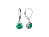 Green Lab Created Garnet and White Cubic Zirconia Platineve Earrings 3.08ctw