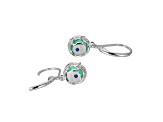 Green Lab Created Garnet and White Cubic Zirconia Platineve Earrings 3.08ctw