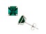 Lab Created Emerald Princess Cut 10K White Gold Stud Earrings, 1.74ctw