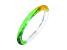 Acrylic Rave Slip On Bangle Bracelet in Green and Yellow Tie Dye