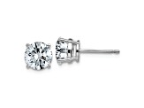 Rhodium Over 14K White Gold 1.25ct. 5.5mm Round J-K Color Moissanite Earrings