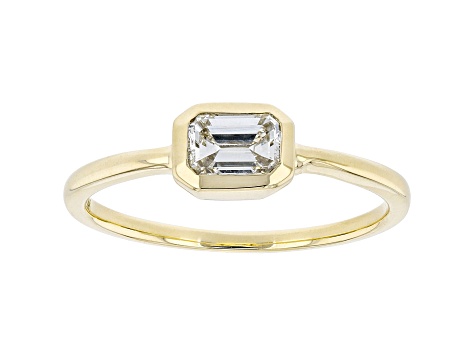 White Lab-Grown Diamond 14k Yellow Gold Solitaire Ring 0.50ct