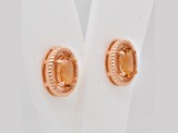 1.34ctw Oval Citrine 14K Rose Gold Over Sterling Silver Stud Earrings