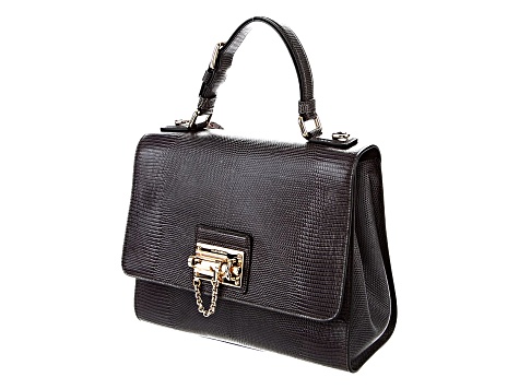 Dolce and Gabbana Monica Lizard Calfskin Top Handle Handbag