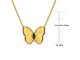 1/5 CT TGW Alexandrite Butterfly Necklace in Yellow Plated Sterling Silver, 17"