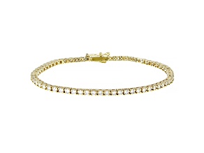 White lab-grown diamond 14kt yellow gold tennis bracelet 3.00ctw