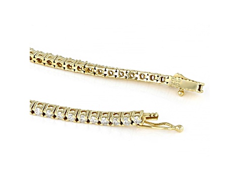 White Lab-Grown Diamond 14k Yellow Gold Tennis Bracelet 3.00ctw