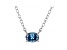 Blue Lab-Grown Diamond 14k White Gold Solitaire Necklace 0.33ctw