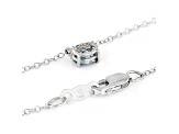 Blue Lab-Grown Diamond 14k White Gold Solitaire Necklace 0.33ctw