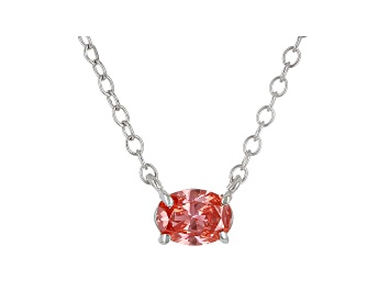 Picture of Pink Lab-Grown Diamond 14k White Gold Solitaire Necklace 0.33ctw