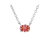 Pink Lab-Grown Diamond 14k White Gold Solitaire Necklace 0.33ctw