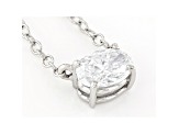 White Lab-Grown Diamond 14k White Gold Solitaire Necklace 0.33ctw
