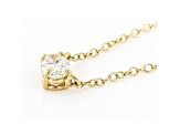 White Lab-Grown Diamond 14kt Yellow Gold Solitaire Necklace 0.33ctw