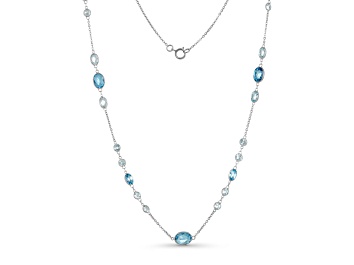 Picture of Swiss Blue Topaz 14k White Gold 18" Necklace 7.93ctw