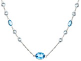 Swiss Blue Topaz 14k White Gold 18" Necklace 7.93ctw