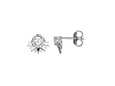 White Cubic Zirconia Rhodium Over Sterling Silver Stud Earrings 0.91ctw