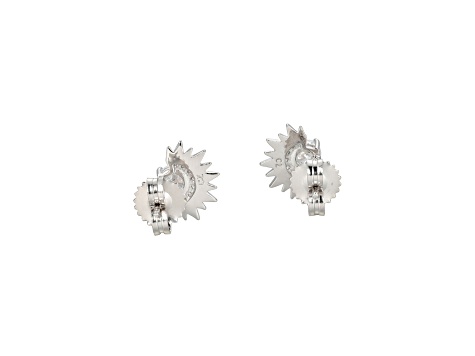 White Cubic Zirconia Rhodium Over Sterling Silver Stud Earrings 0.91ctw