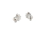 White Cubic Zirconia Rhodium Over Sterling Silver Stud Earrings 0.91ctw