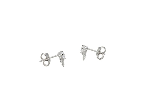 White Cubic Zirconia Rhodium Over Sterling Silver Stud Earrings 0.91ctw