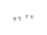 White Cubic Zirconia Rhodium Over Sterling Silver Stud Earrings 0.91ctw