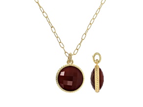 Judith Ripka Verona Carnelian 14k Gold Clad Necklace