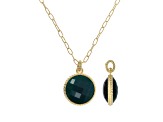 Judith Ripka Verona Green Agate 14K Gold Clad Necklace