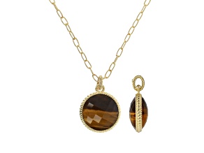 Judith Ripka Verona Tiger's Eye 14K Gold Clad Necklace