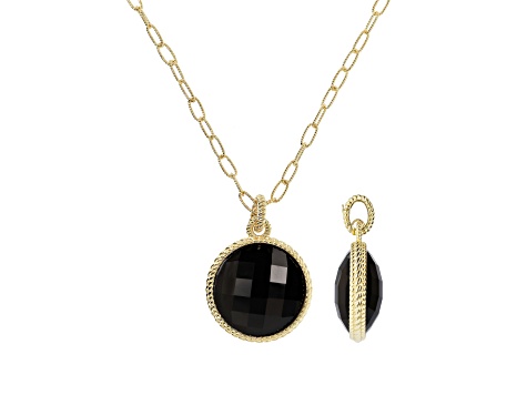 Judith Ripka Verona Black Onyx 14K Gold Clad Necklace