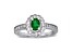 0.63ctw Emerald and Diamond Ring in 14k White Gold