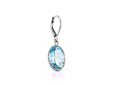 Sky Blue Oval Topaz Sterling Silver Earrings 13ctw