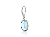 Sky Blue Oval Topaz Sterling Silver Earrings 13ctw