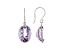 Purple Oval Amethyst Sterling Silver Earrings 9ctw