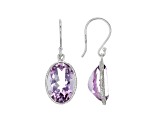 Purple Oval Amethyst Sterling Silver Earrings 9ctw