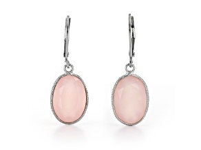 Rose Agate Rhodium Over Sterling Silver Earrings 10.00ctw
