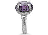 Judith Ripka 5.44ctw Amethyst And 0.38ctw Bella Luce Rhodium Over Sterling Silver Ring