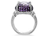 Judith Ripka 5.44ctw Amethyst And 0.38ctw Bella Luce Rhodium Over Sterling Silver Ring