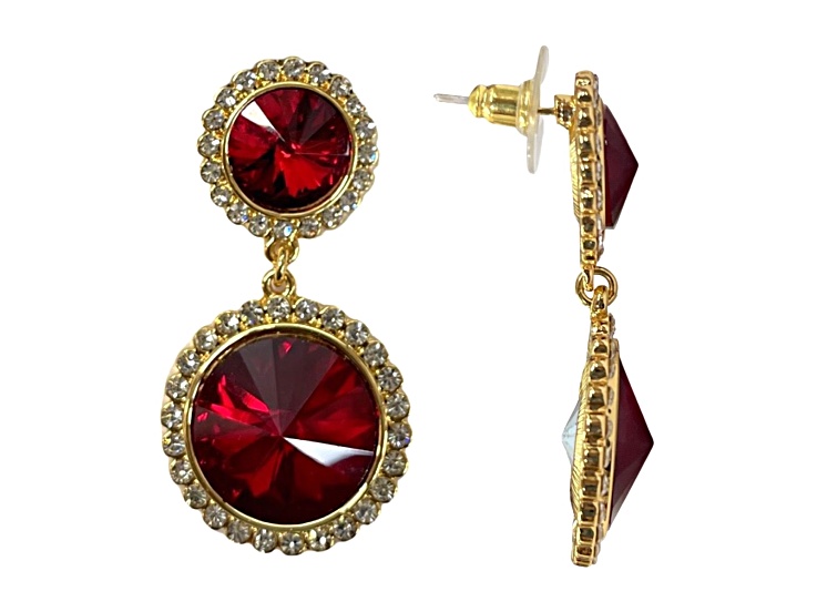 Off Park® Collection, Gold Tone Crystal Stone Drop Earrings.