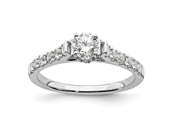 Picture of Rhodium Over 14K White Gold Lab Grown Diamond VS/SI GH, Complete Engagement Ring 0.88ctw
