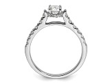 Rhodium Over 14K White Gold Lab Grown Diamond VS/SI GH, Complete Engagement Ring 0.88ctw