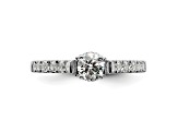 Rhodium Over 14K White Gold Lab Grown Diamond VS/SI GH, Complete Engagement Ring 0.88ctw