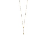 14K Yellow Gold Polished and Diamond-cut with 3-inch Extension Rosary Necklace