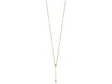 14K Yellow Gold Polished and Diamond-cut with 3-inch Extension Rosary Necklace