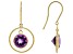 Purple Amethyst 14k Yellow Gold Dangle Earrings 3.32ctw