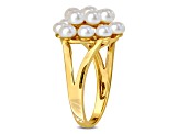 3.5-4mm Freshwater Cultured Pearl Cluster Ring in 14K Yellow Gold